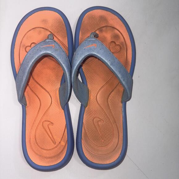 Nike 2007 Multicolor Comfort Footbed Logo Casual Athletic Flip Flops Size 6Y - Picture 2 of 14